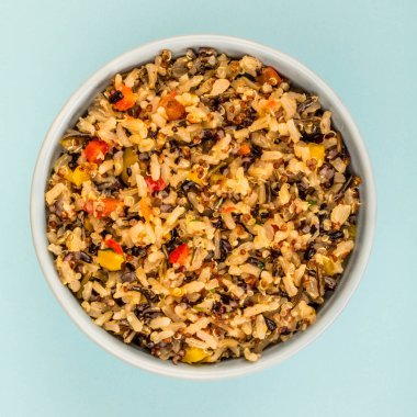 Sağlıklı vejetaryen veya Vegan yemek pilav ve Quinoa