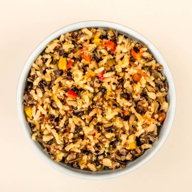 Sağlıklı vejetaryen veya Vegan yemek pilav ve Quinoa