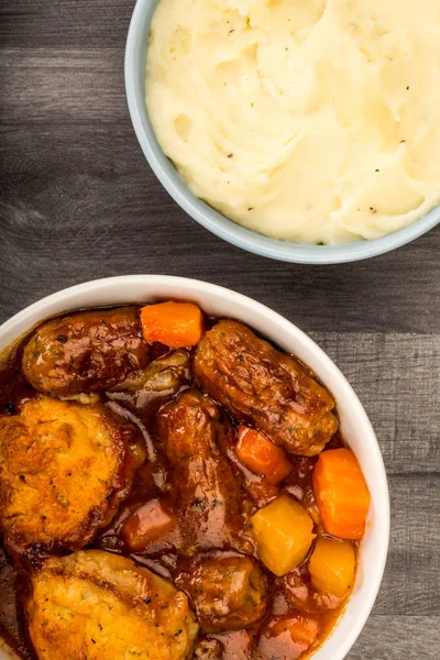 Traditional British Lincolnshire Sausage Cobbler — Stock Photo, Image