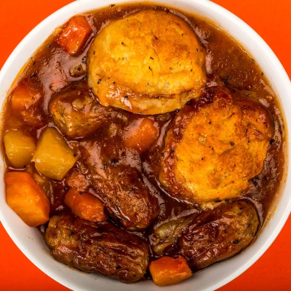 Traditional British Lincolnshire Sausage Cobbler — Stock Photo, Image