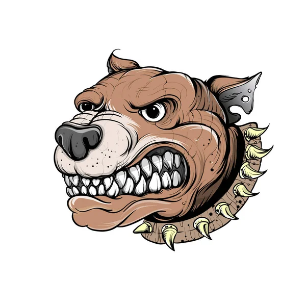 Boze Hond Grommend Tattoo Ontwerp Vectorillustratie — Stockvector