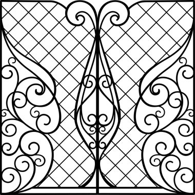 Wrought Iron Gate, Door, Fence  clipart
