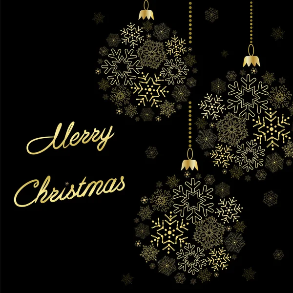 Siyah kart ve stilize noel balosu