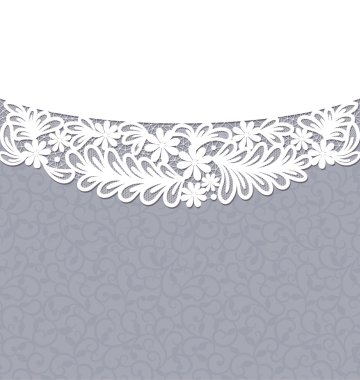 Kart için şablon çerçeve tasarımı. Klasik Dantelli Doily 