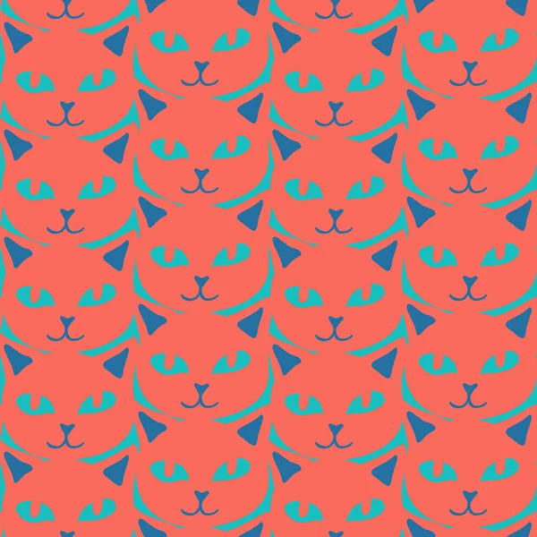 Patrón brillante sin costuras con gatos — Vector de stock