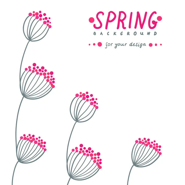Minimalistic spring floral background — Stock Vector