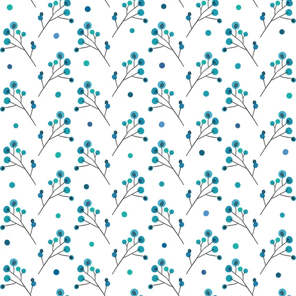 Modèle floral sans couture avec des branches et des taches — Image vectorielle