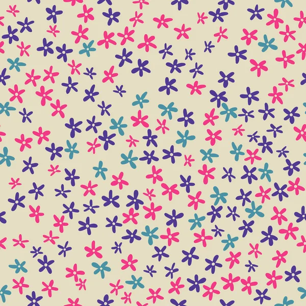 Kleurrijke doodle naadloze bloemmotief — Stockvector