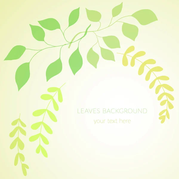 Sanfte florale Hintergrund mit grünen Blättern — Stockvektor