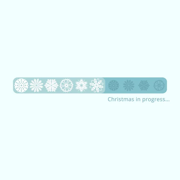 Śliczne kartki świąteczne z paskiem postępu z płatki śniegu — Wektor stockowy