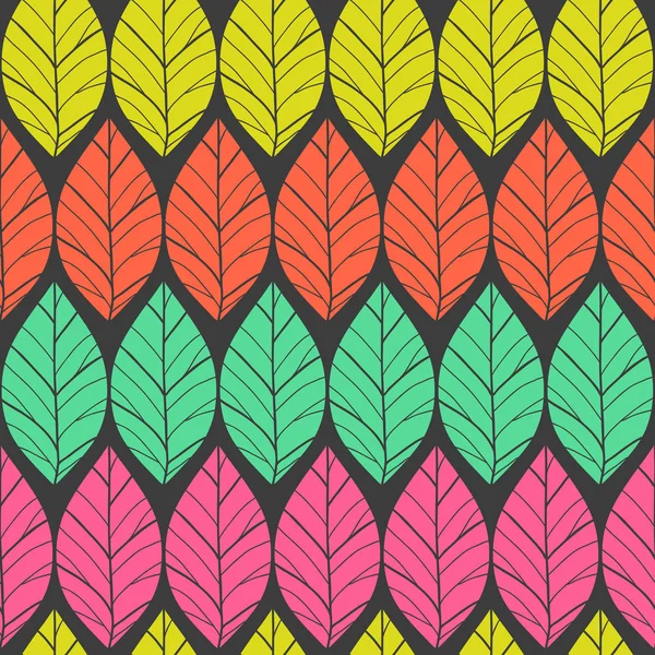 Colorful  seamless pattern with leaves — Stock Vector