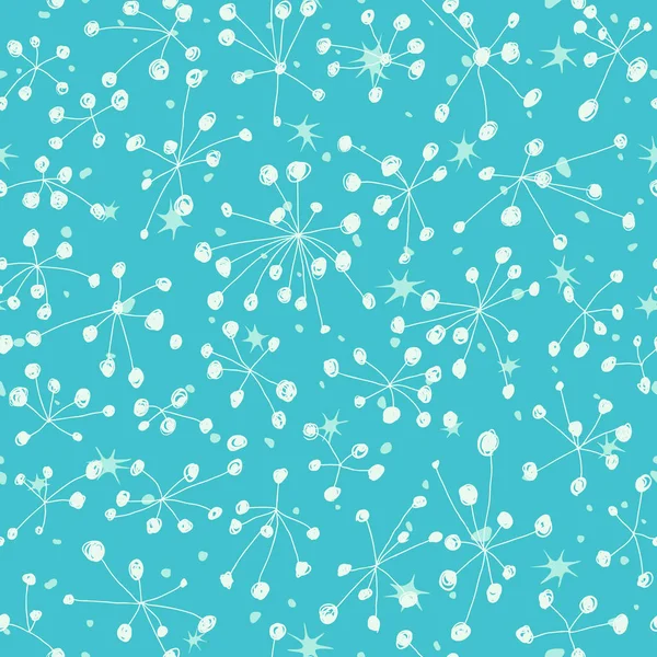 Motif abstrait sans couture avec étoiles et flocons de neige — Image vectorielle