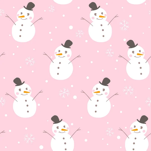 Weihnachten nahtlose Muster mit Schneemännern — Stockvektor