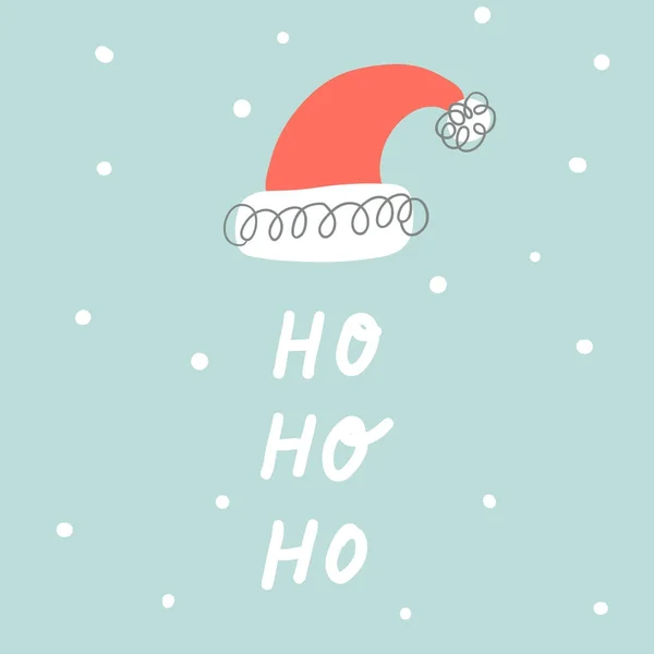 サンタの帽子付きクリスマスカード — ストックベクタ