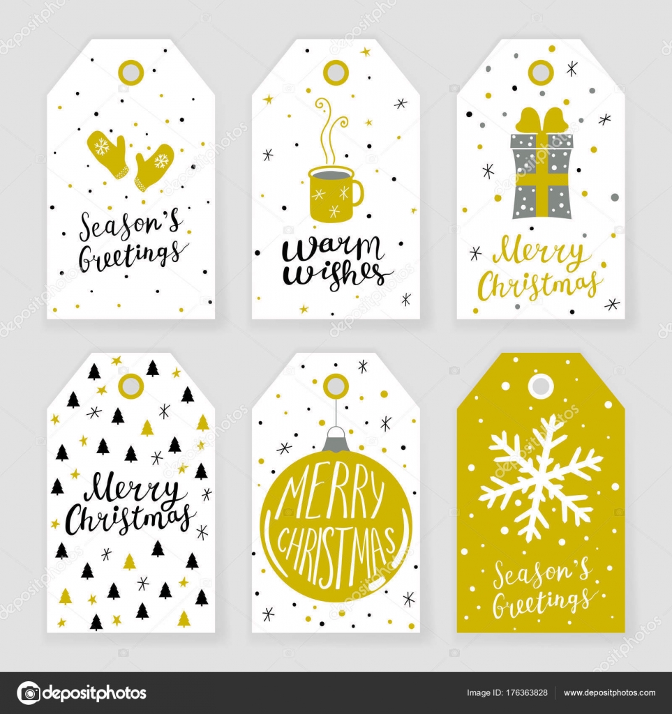 set of 6 christmas gift tags with hand drawn decorative elements stock vector - Decorative Christmas Gift Tags set of 6 christmas gift tags with hand drawn decorative elements stock vector - Decorative Christmas Gift Tags