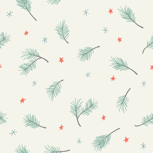 Patrón de Navidad sin costuras con ramas de pino — Vector de stock