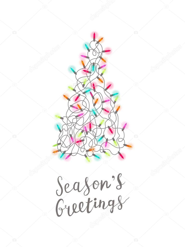 Christmas greeting card with Christmas tree