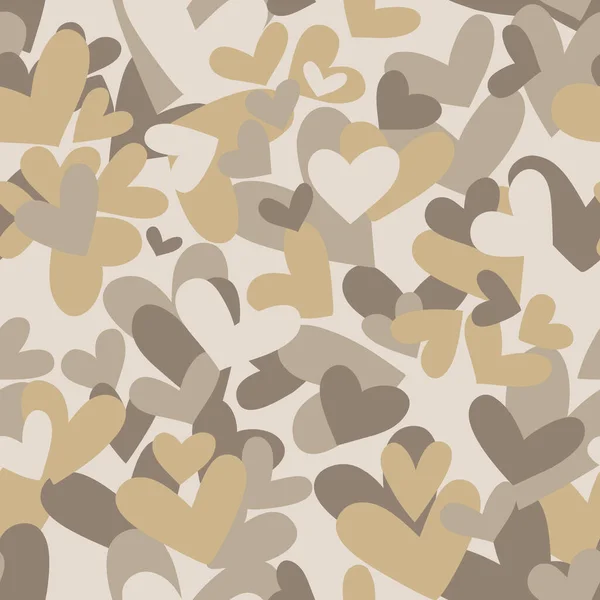 Patrón de camuflaje sin costuras hecho de corazones — Vector de stock