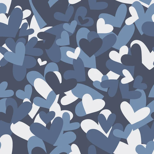 Seamless camouflage pattern made of hearts — Stock Vector