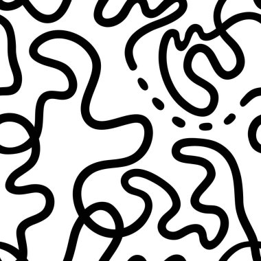 Dalgalı çizgileri olan siyah ve beyaz, pürüzsüz desenler.