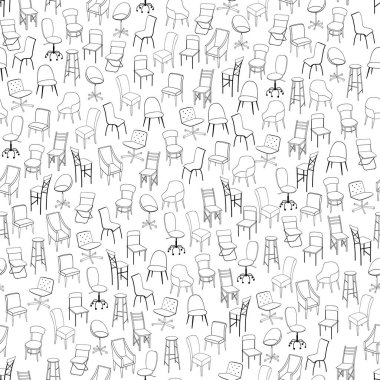  Sandalyeli siyah beyaz desenli