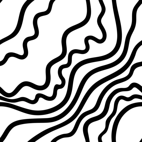 Modèle Abstrait Sans Couture Noir Blanc Avec Des Lignes Ondulées — Image vectorielle