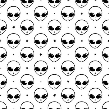 Uzaylılarla siyah beyaz desenli