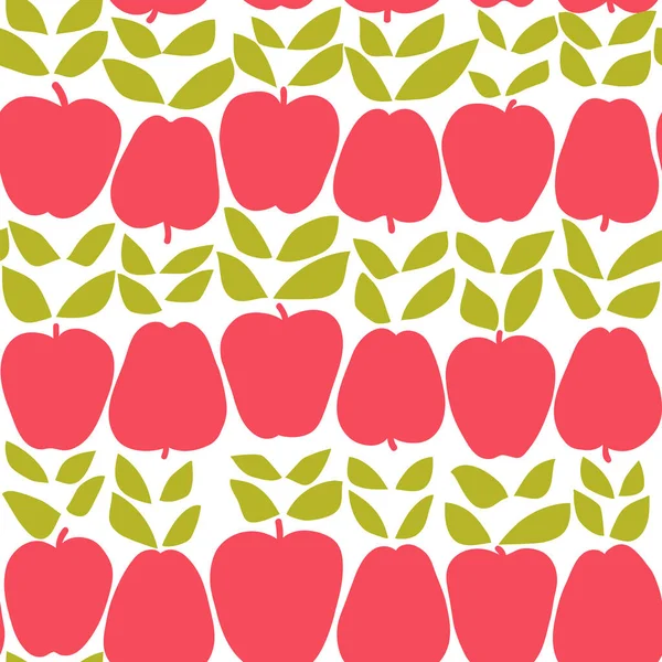 Seamless Pattern Apples — Stock Vector