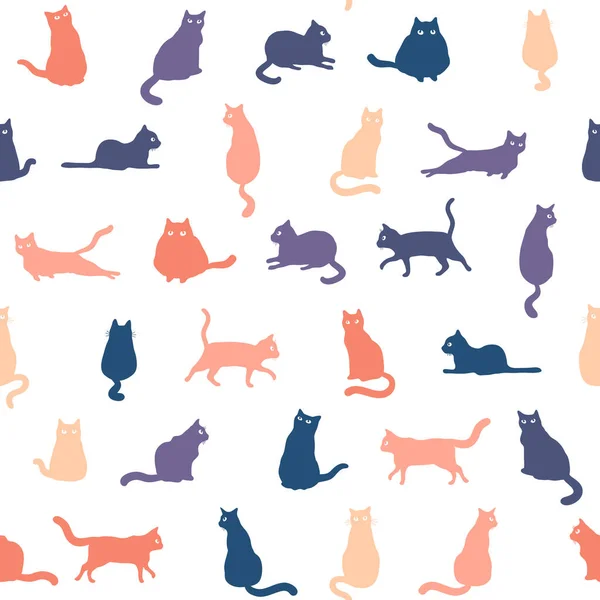 Motif Sans Couture Avec Des Chats Mignons — Image vectorielle