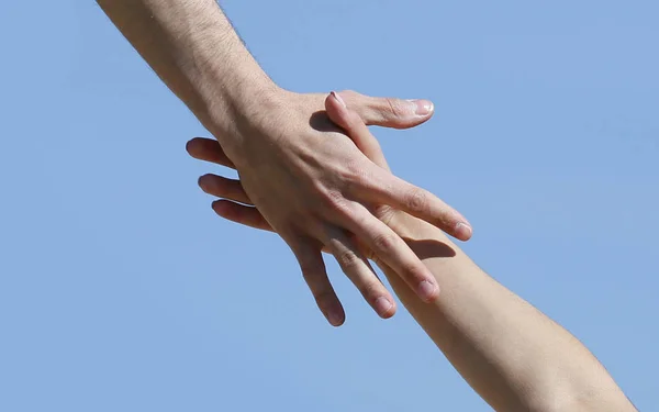 Helpende Hand Blauwe Hemel — Stockfoto