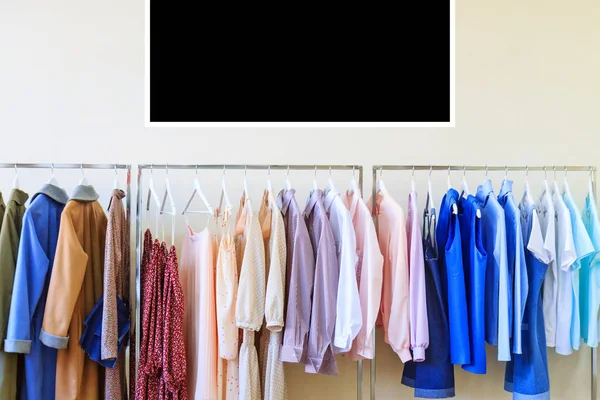 Nuova Collezione Vestiti Alla Moda Banner Nero Con Cornice Bianca — Foto Stock