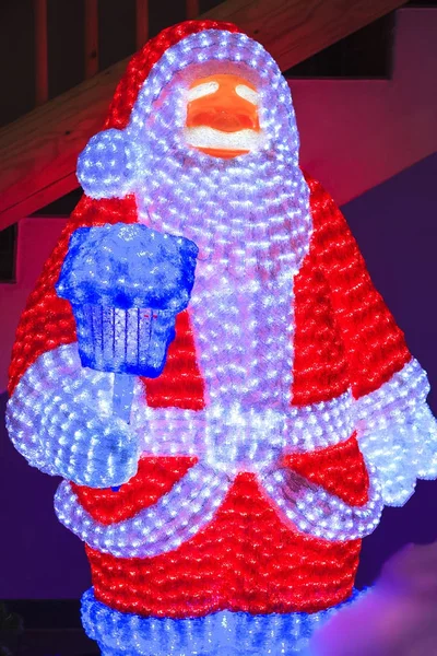 圣诞老人与 Led 灯 — 图库照片