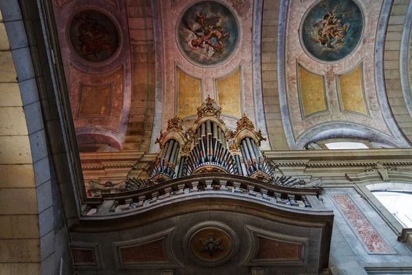 Organy Rurowe Kościele Katolickim Religia Muzyka — Zdjęcie stockowe