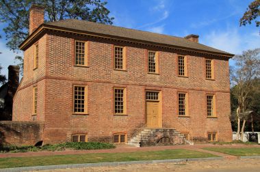 Williamsburg, Va 6 Ekim: İn Gürcü mimarisi, heybetli Ludwell-cennet ev townhouse zengin ekici-politikacı Philip Ludwell III 6 Ekim 2017 Williamsburg, Va içinde inşa edilmiştir