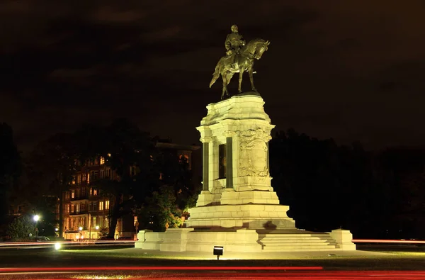 Richmond October Civil War Monuments Robert Lee Statue Monument Avenue — Stock Photo, Image