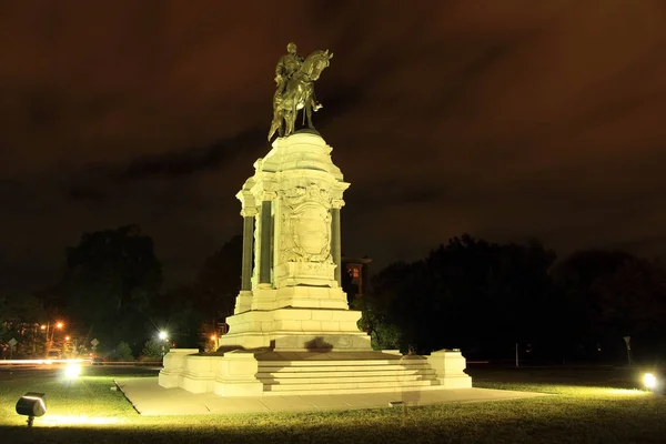 Richmond Oktober Inbördeskriget Monument Såsom Robert Lee Statyn Monument Avenue — Stockfoto