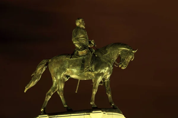 Richmond Oktober Inbördeskriget Monument Såsom Robert Lee Statyn Monument Avenue — Stockfoto