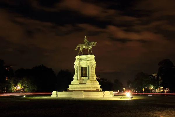 Richmond Oktober Inbördeskriget Monument Såsom Robert Lee Statyn Monument Avenue — Stockfoto