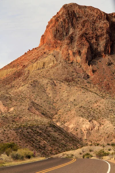 Naturskön Öde Motorväg Närmar Sig Avsnittet Boquillas Canyon Big Bend — Stockfoto