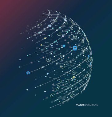 Soyut geometrik teknoloji tasarım öğesi.