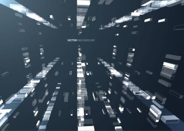 Soyut geometrik teknoloji tasarım öğesi.