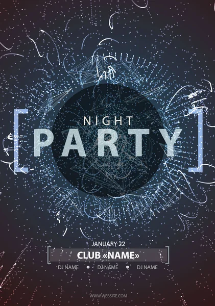 Night Disco Party Poster achtergrond — Stockvector