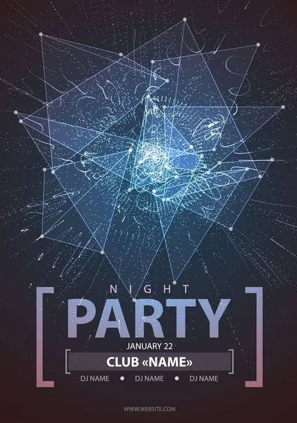 Noc Disco Party plakat tło — Wektor stockowy