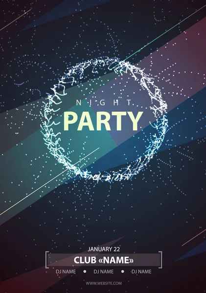 Nacht Disco Party Plakat Hintergrund — Stockvektor