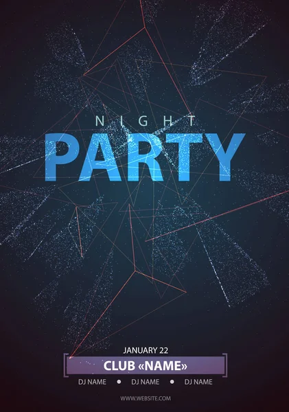 Night Disco Party Poster achtergrond — Stockvector