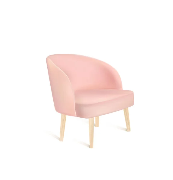 Розовый современный стул изолирован. Векторная иллюстрация — стоковый вектор