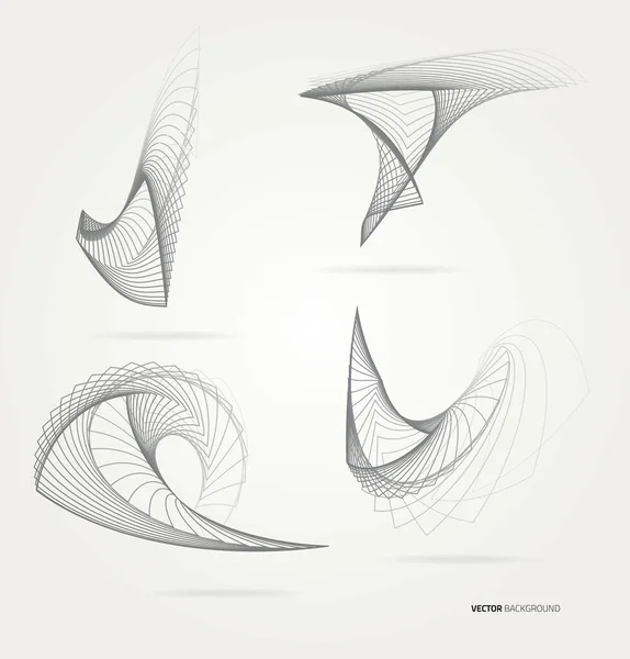 Abstract forms from lines. Vector. — Stock Vector