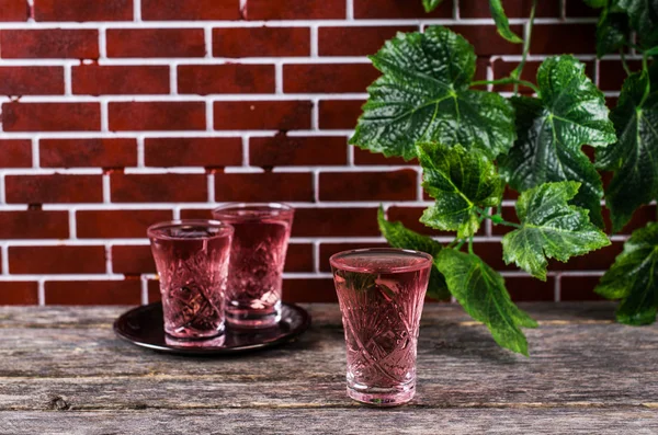 Transparent pink drink