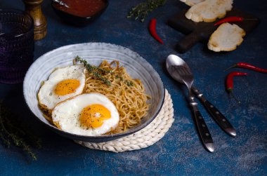 Kıymalı kepekli makarna.