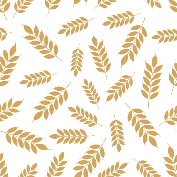 Vector Seamless Pattern Ears Wheat Whole Grain Organic Bakery Package — Stock Vector